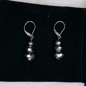 Fashion Jewelry 3 Stone Dangle Earrings Pierced Hinge Hook